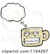 Cartoon Of A Thinking Coffee Cup Royalty Free Vector Illustration