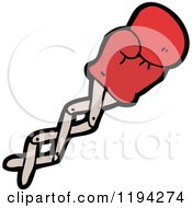 Cartoon Of A Mechanical Boxing Glove Royalty Free Vector Illustration