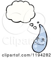 Cartoon Of A Water Drop Thinking Royalty Free Vector Illustration by lineartestpilot