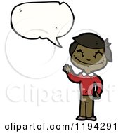 Cartoon Of An African American Boy Speaking Royalty Free Vector Illustration