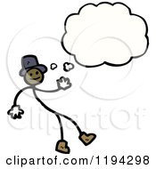 Cartoon Of A Stick Boy Thinking Royalty Free Vector Illustration