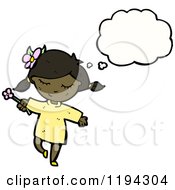 Cartoon Of A Girl Thinking Royalty Free Vector Illustration