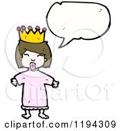 Cartoon Of A Queen Speaking Royalty Free Vector Illustration