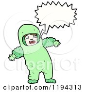 Poster, Art Print Of Boy In A Chemical Suit Speaking