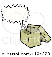 Cartoon Of A Box Speaking Royalty Free Vector Illustration