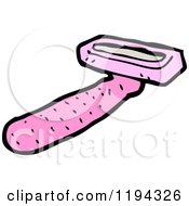 Cartoon Of A Pink Razor Royalty Free Vector Illustration by lineartestpilot