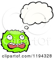 Cartoon Of A Furry Monster Thinking Royalty Free Vector Illustration