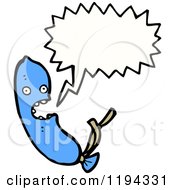 Cartoon Of A Blue Balloon Speaking Royalty Free Vector Illustration