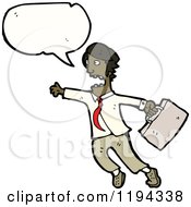 Cartoon Of A Black Businessman Speaking Royalty Free Vector Illustration