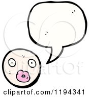 Cartoon Of A Face Speaking Royalty Free Vector Illustration by lineartestpilot