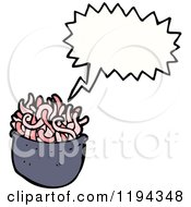 Cartoon Of A Bown Of Noodles Speaking Royalty Free Vector Illustration