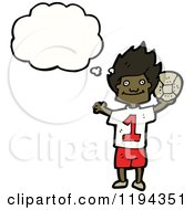 Poster, Art Print Of Black Boy Thinking And Playing Soccer