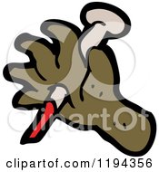 Cartoon Of A Hand Pierced By A Nail Royalty Free Vector Illustration