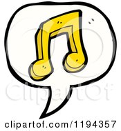 Cartoon Of A Music Note In A Speaking Bubble Royalty Free Vector Illustration by lineartestpilot