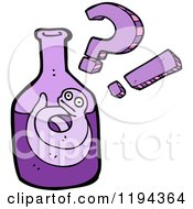 Cartoon Of A Worm In A Tequilla Bottle Royalty Free Vector Illustration
