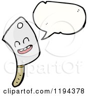 Cartoon Of A Butcher Knife Speaking Royalty Free Vector Illustration by lineartestpilot