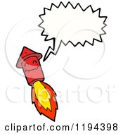 Cartoon Of A Rocket Speaking Royalty Free Vector Illustration by lineartestpilot