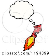 Cartoon Of A Rocket Thinking Royalty Free Vector Illustration
