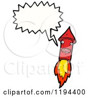 Cartoon Of A Rocket Speaking Royalty Free Vector Illustration by lineartestpilot