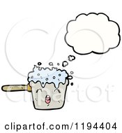 Cartoon Of A Boiling Pot Thinking Royalty Free Vector Illustration