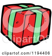 Cartoon Of A Wrapped Christmas Present Royalty Free Vector Illustration