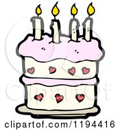 Cartoon Of A Birthday Cake Royalty Free Vector Illustration by lineartestpilot