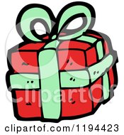 Cartoon Of A Wrapped Christmas Present Royalty Free Vector Illustration