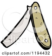Cartoon Of A Straight Razor Royalty Free Vector Illustration by lineartestpilot