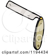 Cartoon Of A Straight Razor Royalty Free Vector Illustration by lineartestpilot