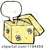 Cartoon Of A Flowered Box Speaking Royalty Free Vector Illustration