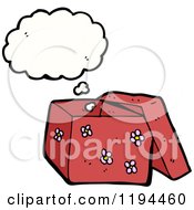 Cartoon Of A Flowered Box Thinking Royalty Free Vector Illustration