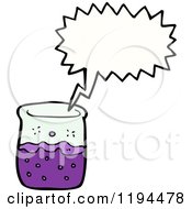 Cartoon Of Purple Liquid In A Beaker Speaking Royalty Free Vector Illustration by lineartestpilot