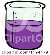 Cartoon Of Purple Liquid In A Beaker Royalty Free Vector Illustration