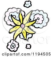 Cartoon Of A Flower Design Royalty Free Vector Illustration