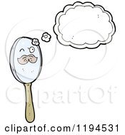 Cartoon Of A Magnifying Glass Thinking Royalty Free Vector Illustration by lineartestpilot