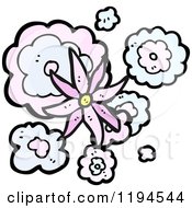 Cartoon Of A Flower Design Royalty Free Vector Illustration by lineartestpilot