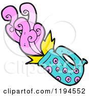 Cartoon Of A Horned Instrument Playing Royalty Free Vector Illustration by lineartestpilot