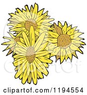 Clip Art Of Sunflowers Royalty Free Vector Illustration by lineartestpilot