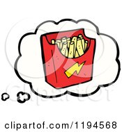 Cartoon Of A French Fry Container Royalty Free Vector Illustration by lineartestpilot