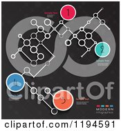 Poster, Art Print Of Numbered Infographics Circles And Networked Lattice With Sample Text On Dark Gray