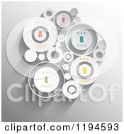 Poster, Art Print Of Raised Infographic Circles With Sample Text Over Gray - Vector File And Experience Recommended
