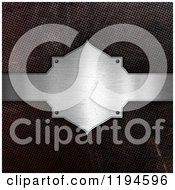 Clipart Of A 3d Brushed Metal Plaque Over Perforated Metal Royalty Free CGI Illustration by KJ Pargeter