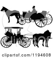 Poster, Art Print Of Black Silhouetted Horse Drawn Carriages 2