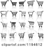 Poster, Art Print Of Different Styled Black And White Shopping Cart Website Icons 3