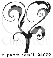 Clipart Of A Black Flourish Design Element 3 Royalty Free Vector Illustration