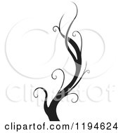 Clipart Of A Black Flourish Design Element 4 Royalty Free Vector Illustration