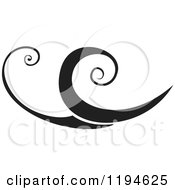 Clipart Of A Black Flourish Or Wave Design Element 2 Royalty Free Vector Illustration