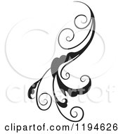 Clipart Of A Black Flourish Design Element 5 Royalty Free Vector Illustration