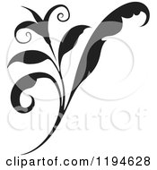 Clipart Of A Black Flourish Design Element 2 Royalty Free Vector Illustration