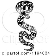 Clipart Of A Black And White Attacking Snake Royalty Free Vector Illustration by dero